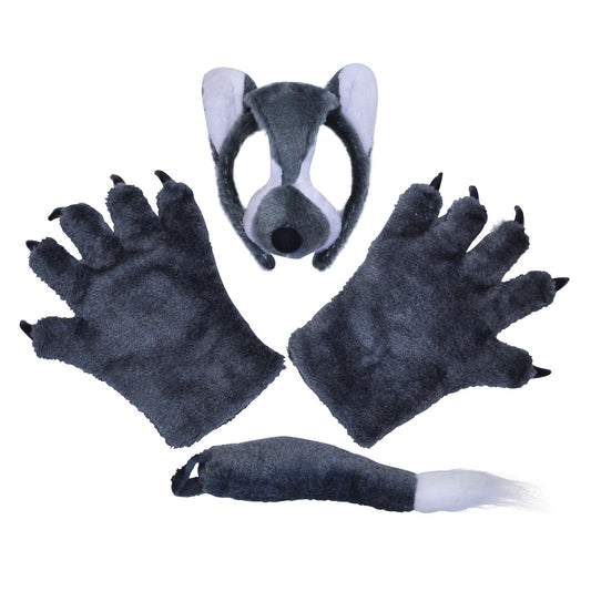 Wolf Costume Set Mask Tail with Paws Instant Disguise 1