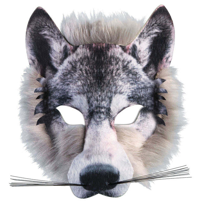 Wolf Face 1/2 Mask Realistic Fur 2