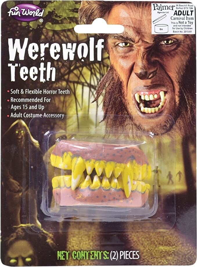 Wolfman Teeth with Thermoplastic Werewolf Fangs