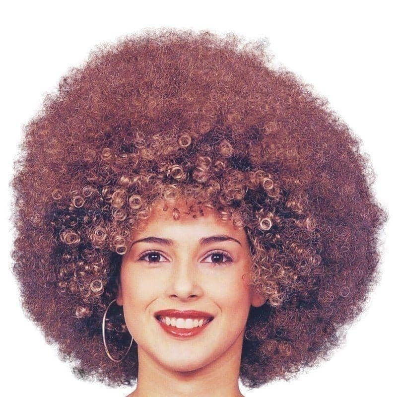 Womens Beyonce Afro Wig Brown Wigs Female Halloween Costume_1