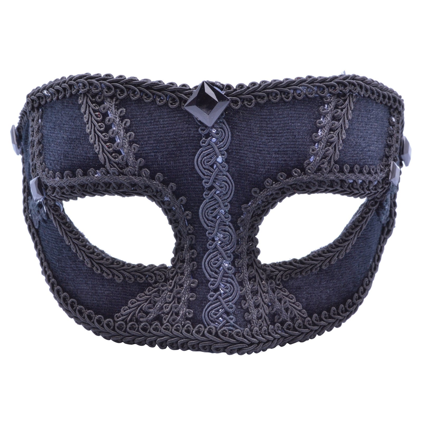 Womens Black Velvet Mask Eye Masks Female Halloween Costume 1