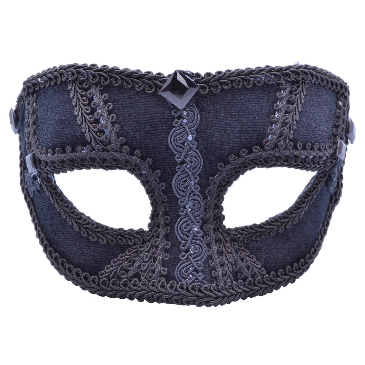 Womens Black Velvet Mask Eye Masks Female Halloween Costume 1