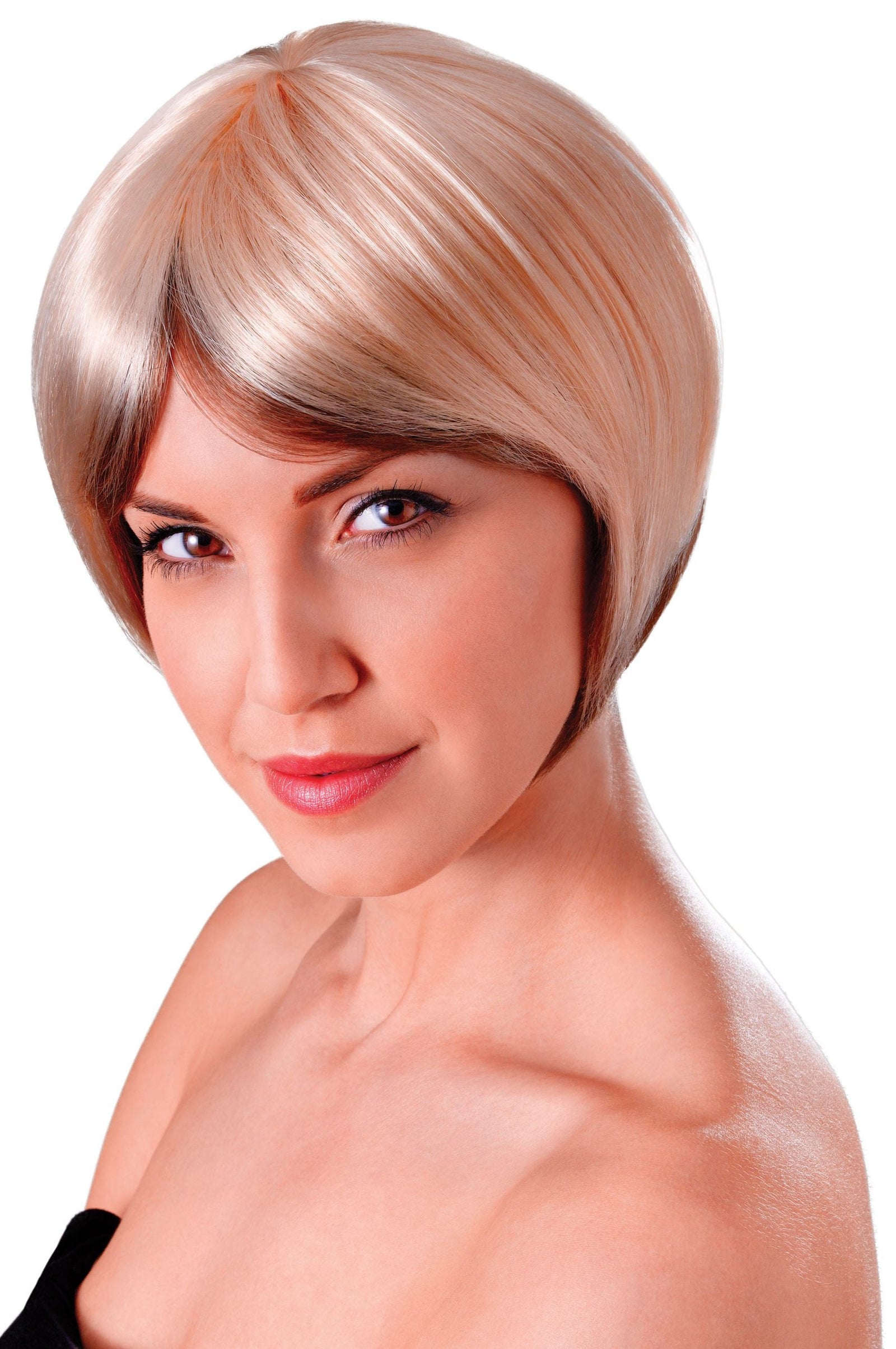 Womens Blended Bob Blonde Brown Wigs Female Halloween Costume 1