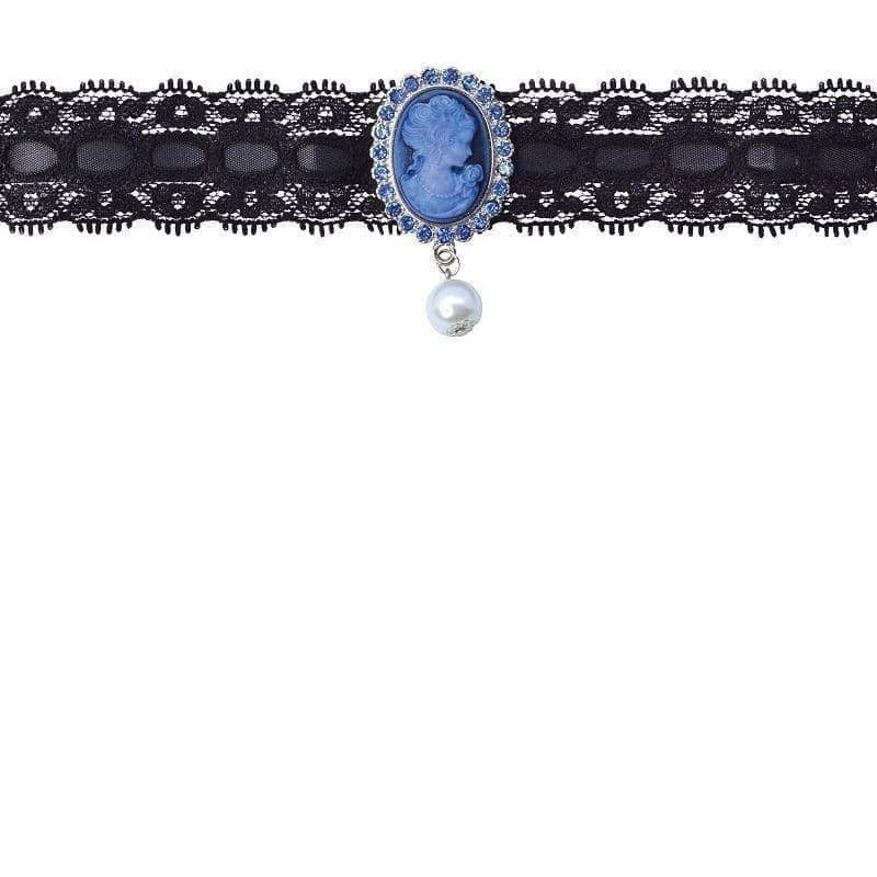 Womens Cameo Pearl Choker Costume Accesories Female Halloween 2
