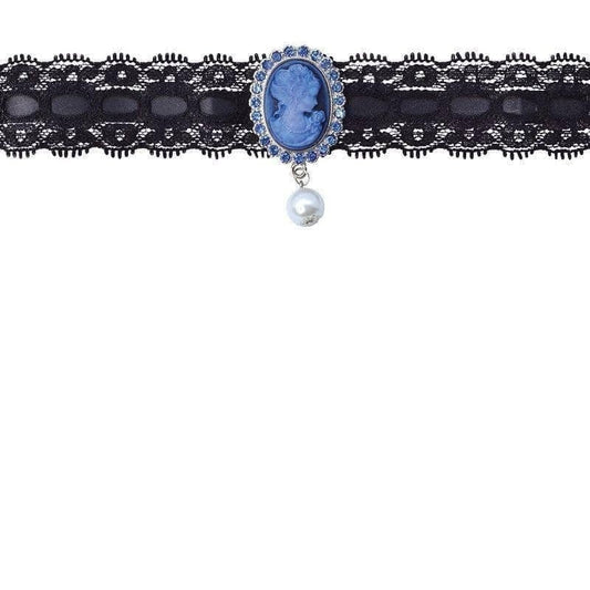 Womens Cameo Pearl Choker Costume Accesories Female Halloween 2