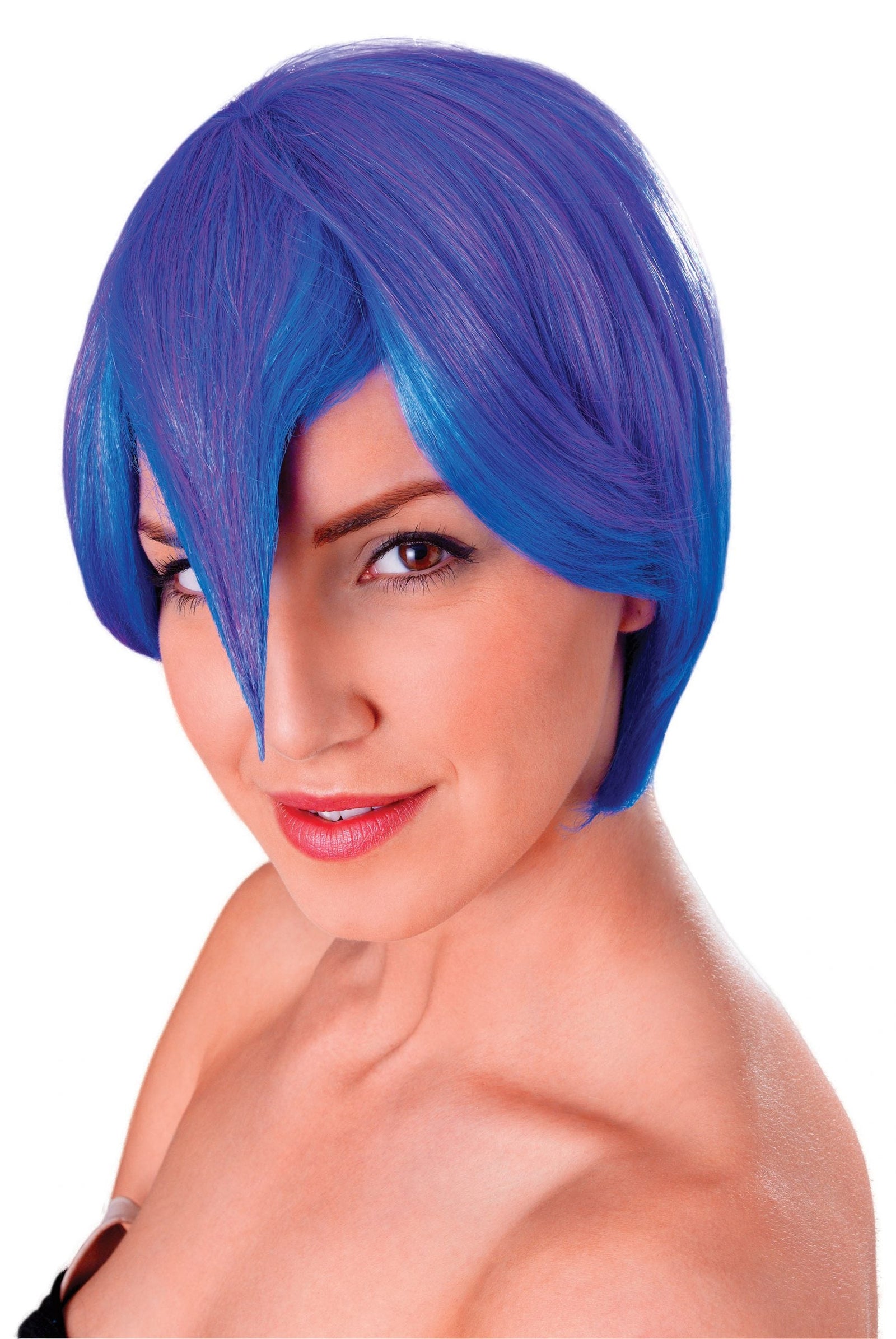 Womens Cosplay Manga Blue Purple Wigs Female Halloween Costume 1