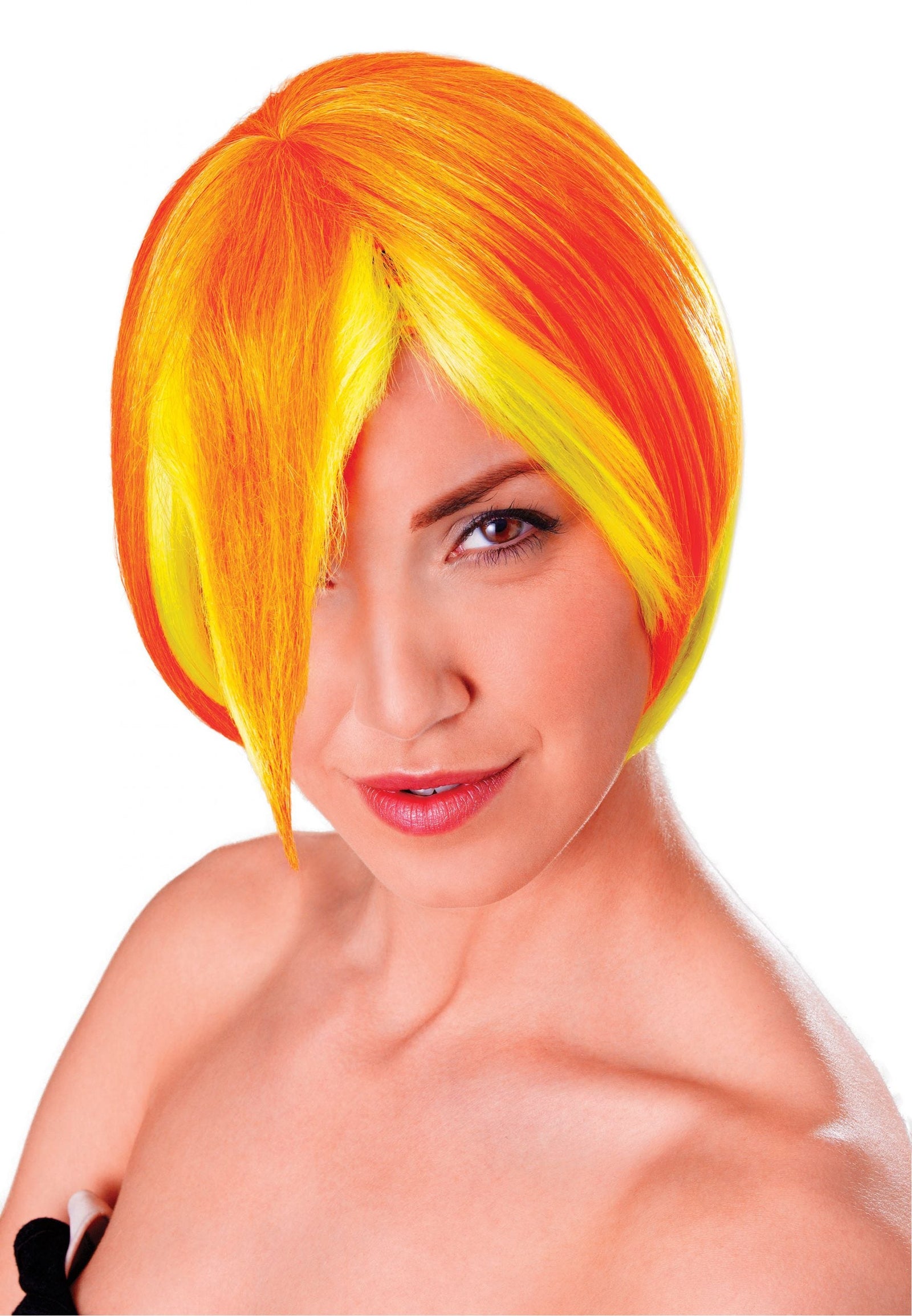 Womens Cosplay Manga Yellow with Orange Wigs Female Halloween Costume 1