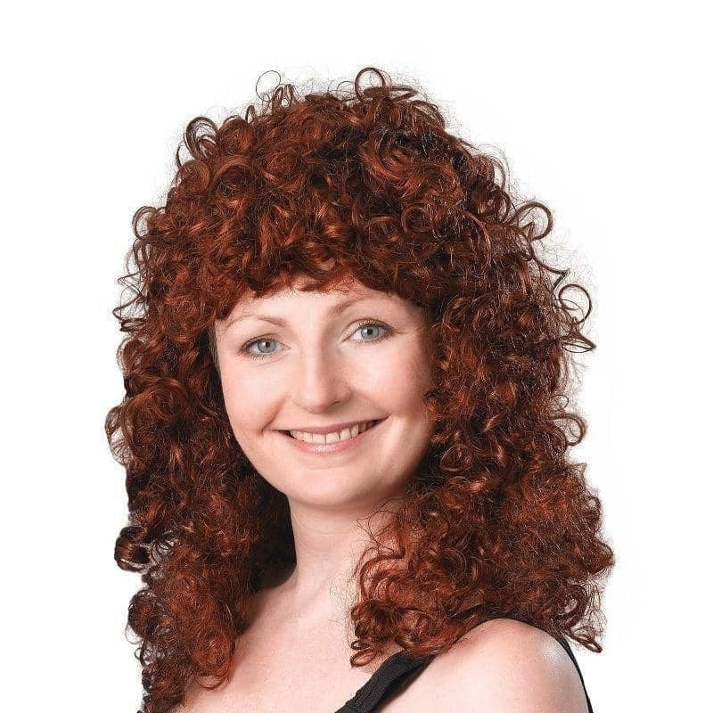 Womens Curly Wig Long Ginger Budget Wigs Female Halloween Costume_1