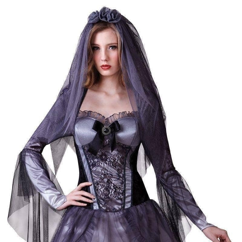 Womens Dark Bride Adult Costume Female Uk Size 10 14 Halloween_1 AC761