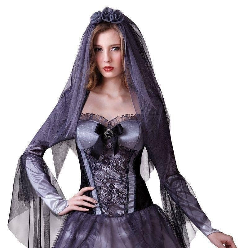 Womens Dark Bride Adult Costume Female Uk Size 10 14 Halloween 1