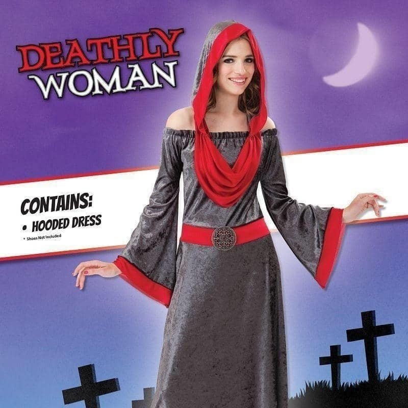 Womens Deathly Woman Adult Costume Female Uk Size 10 14 Halloween 2
