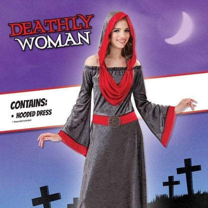 Womens Deathly Woman Adult Costume Female Uk Size 10 14 Halloween 2