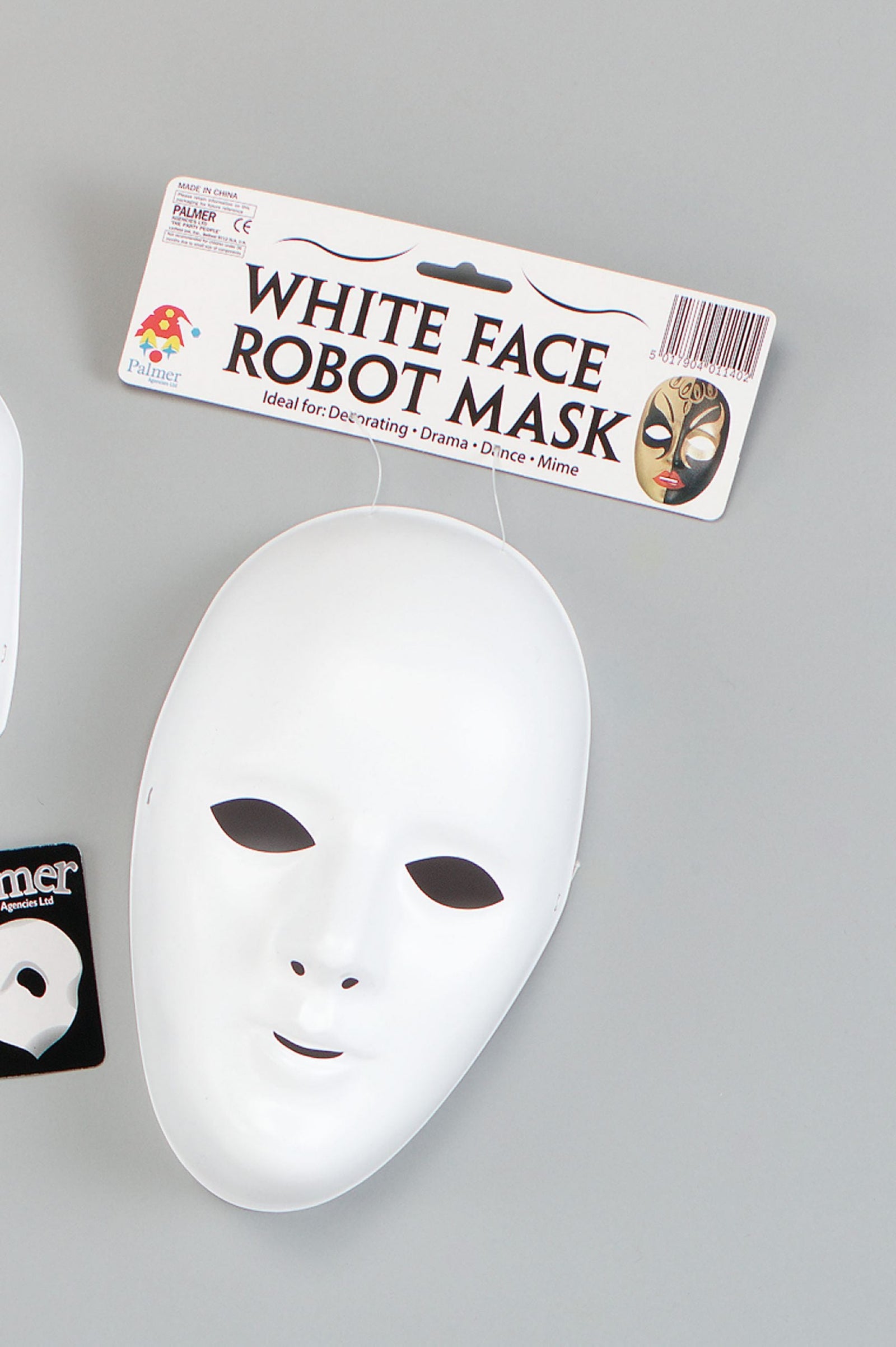 Womens Deluxe Female Face Mask White Plastic Masks Cardboard Halloween Costume 1