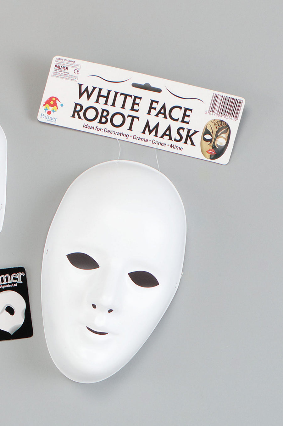 Womens Deluxe Female Face Mask White Plastic Masks Cardboard Halloween Costume_1
