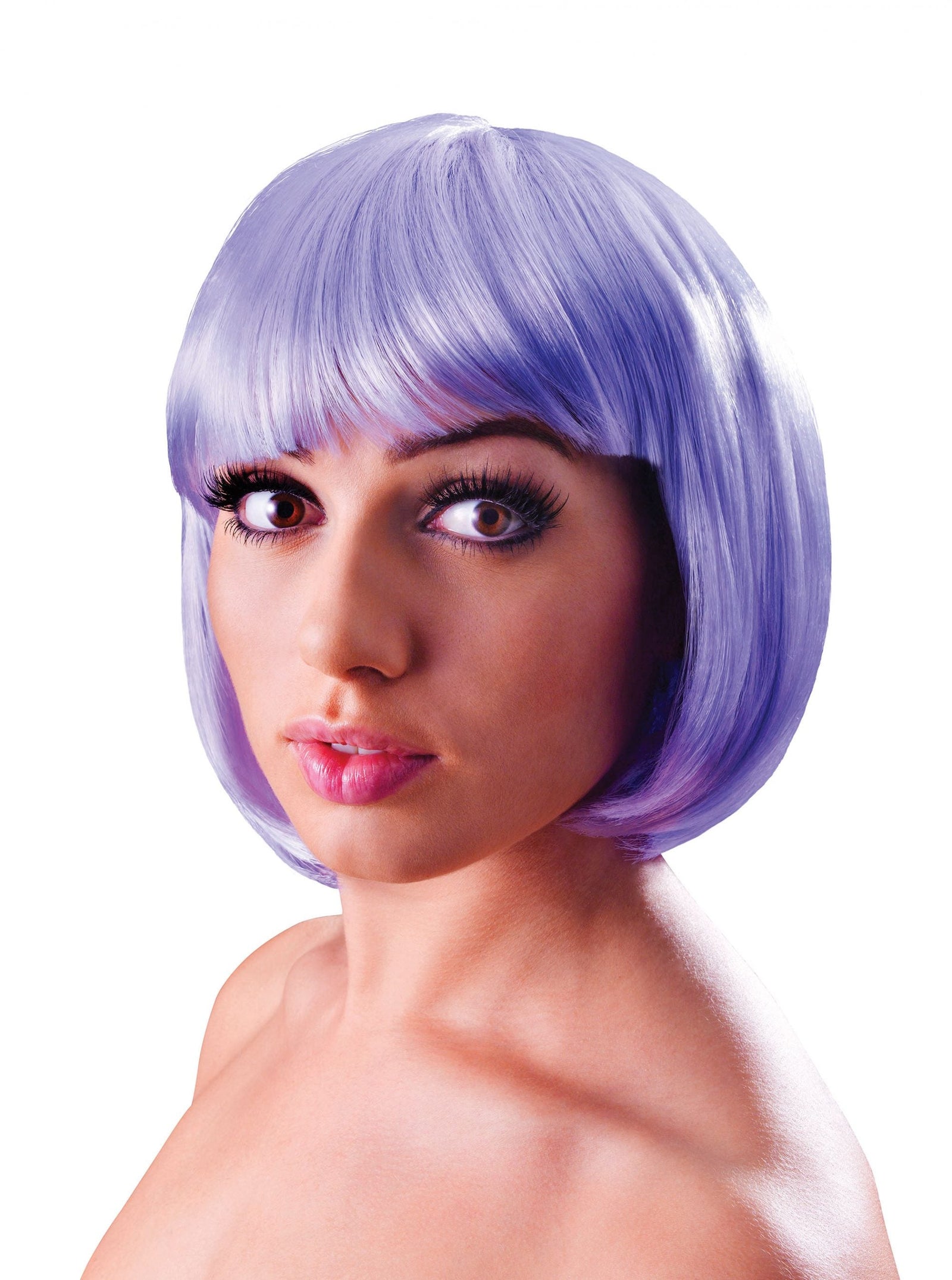 Womens Elegant Bob Lilac Wigs Female Halloween Costume 1