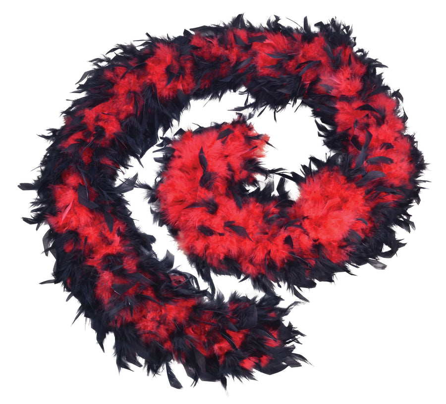 Womens Feather Boa 80g Red Black Costume Accessories Female Halloween_1
