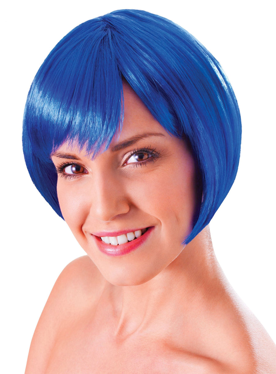 Womens Flirty Flick Blue Wigs Female Halloween Costume_1