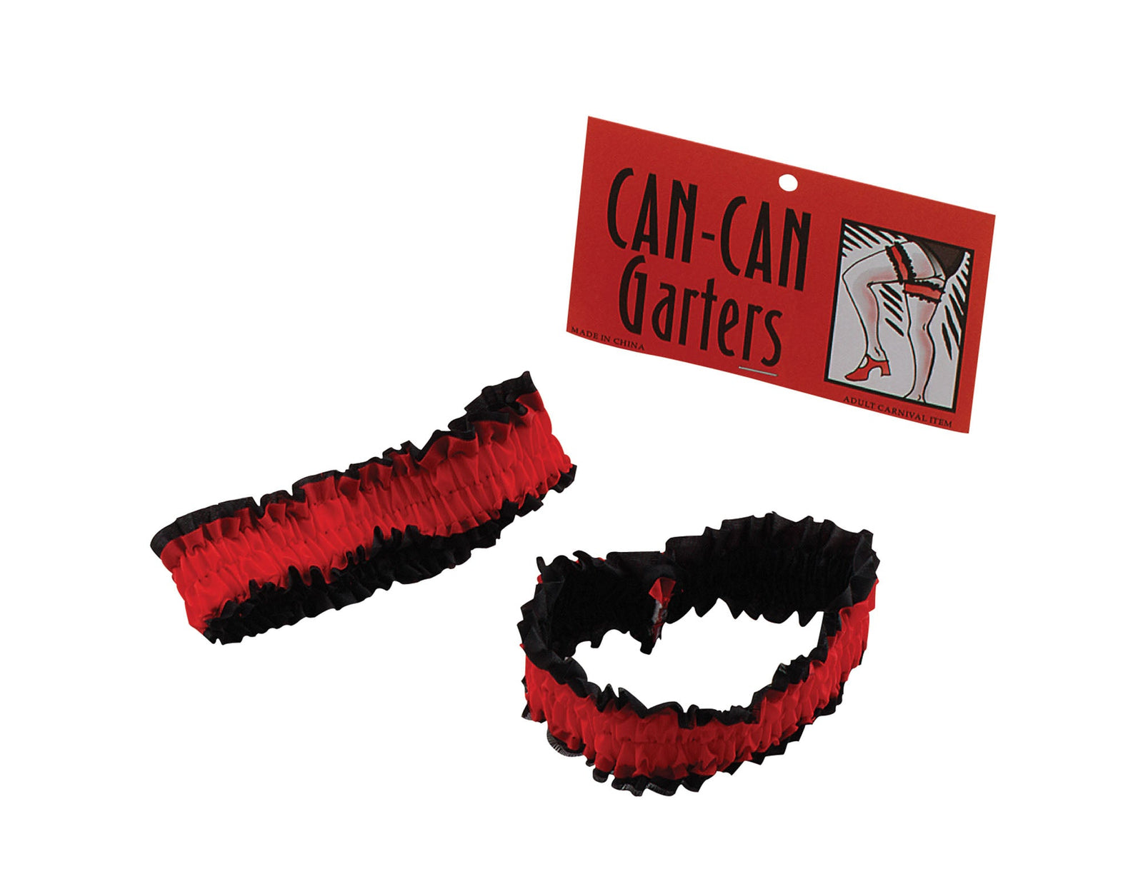 Womens Garters Can Red Black 2pkt Costume Accessories Female Pack 2 Halloween 1