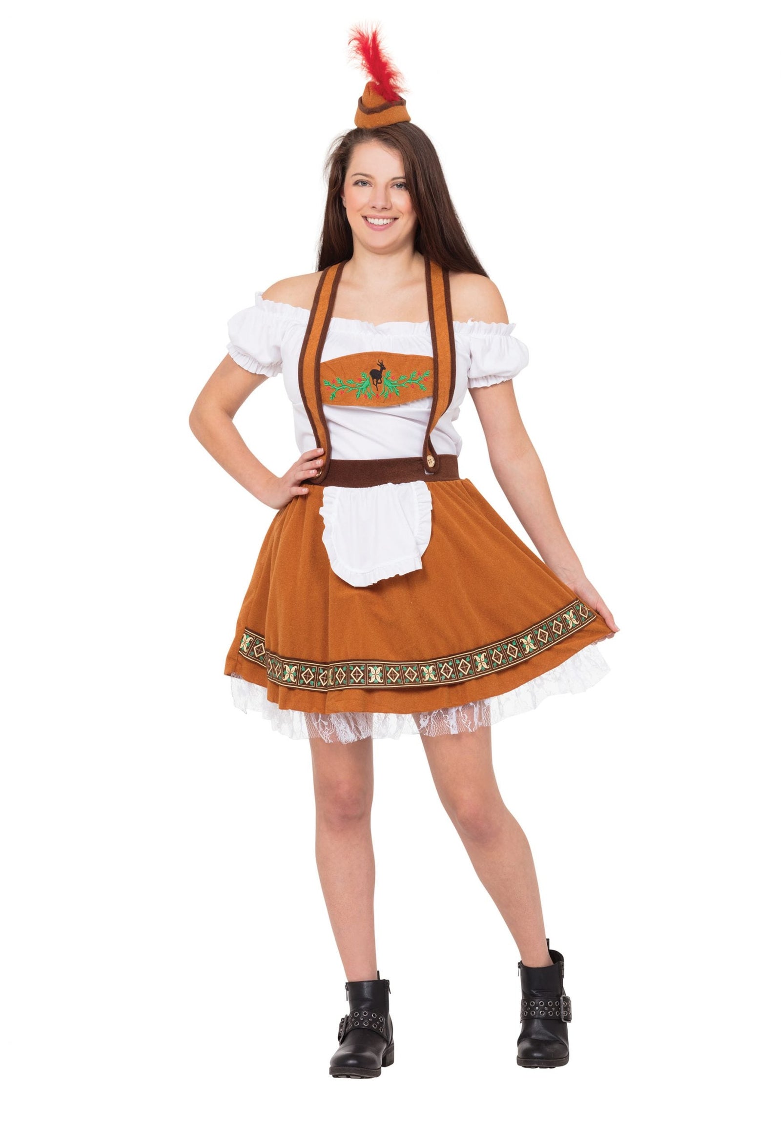 Womens Geman Country Bar Girl Adult Costume Oktoberfest Dress 1