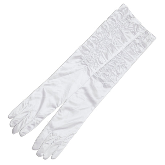 Womens Gloves White Satin Theatrical Costume Accessories Female Halloween 1