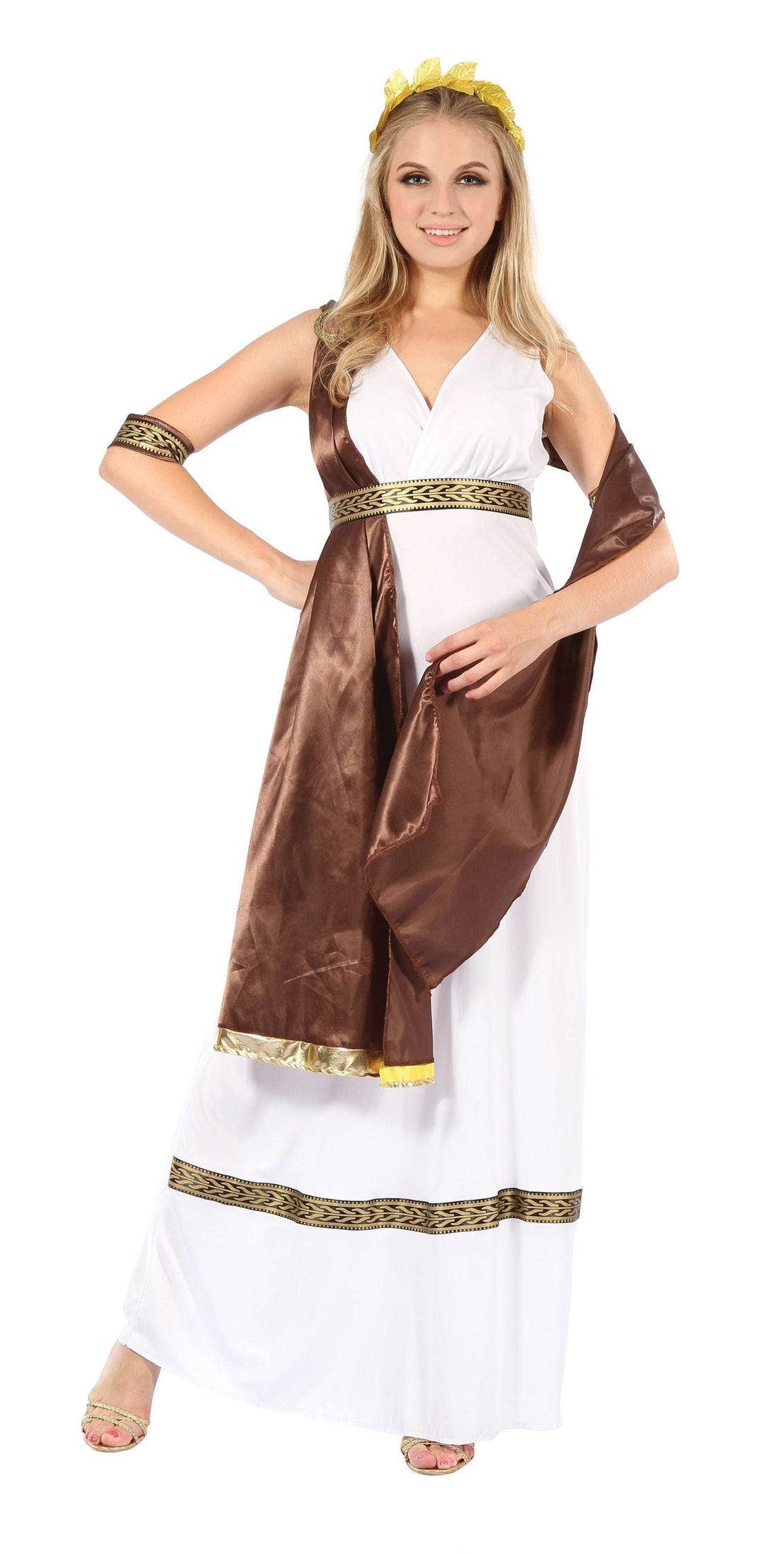 Womens Goddess With Brown Sash Adult Costume Female Halloween_1