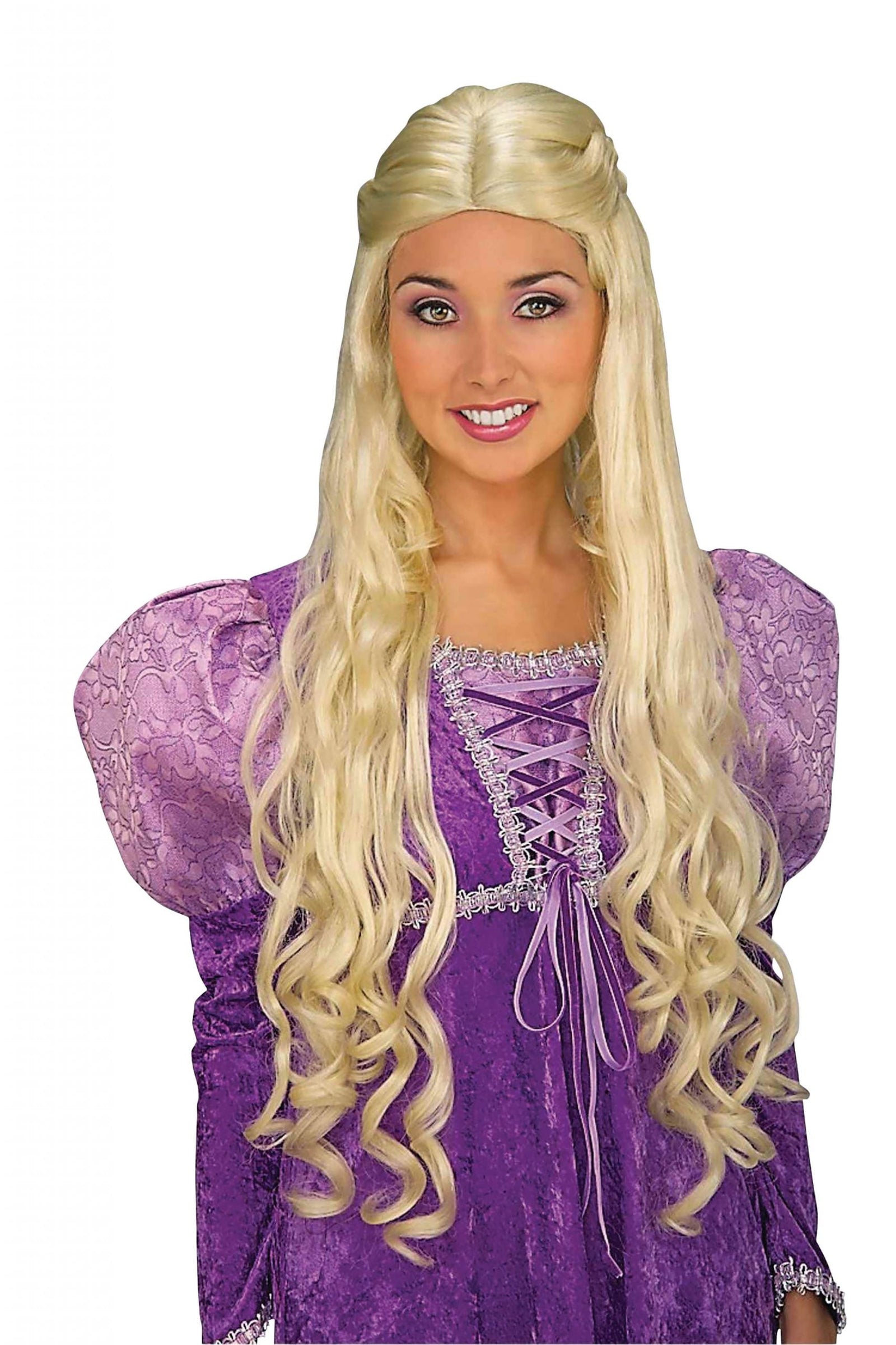 Womens Guinevere Blonde Wigs Female Halloween Costume 1