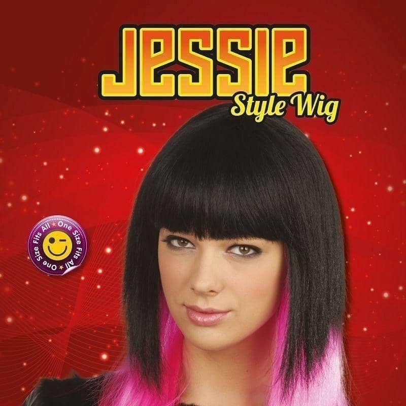 Womens Jessie Style Black Pink Wigs Female Halloween Costume 2