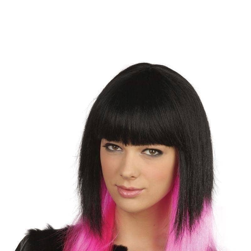 Womens Jessie Style Black Pink Wigs Female Halloween Costume_1
