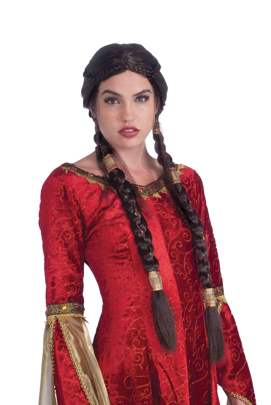 Womens Medieval Maiden Wigs Female Halloween Costume_1