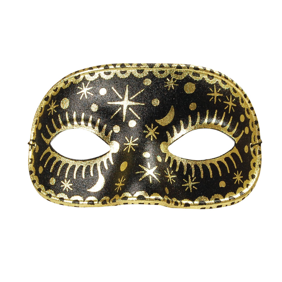 Womens Moon Star Domino Black Eye Masks Female Halloween Costume_1 EM204