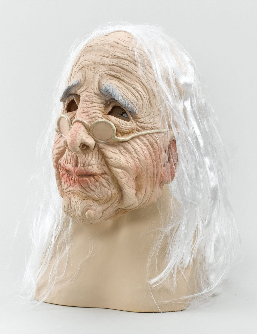 Womens Old Woman Mask & Hair Budget Rubber Masks Female Halloween Costume_1