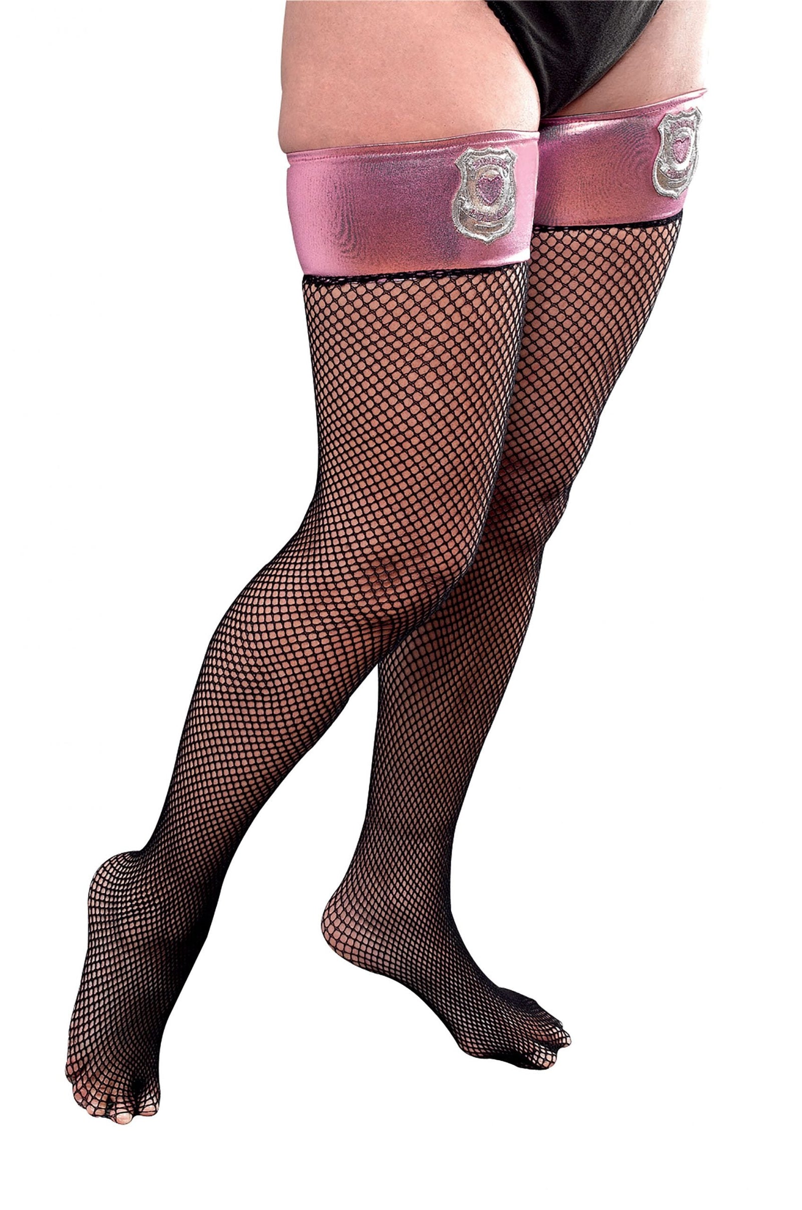 Womens Pinkie Police Fishnet Stockings Costume Accessories Female Halloween 1