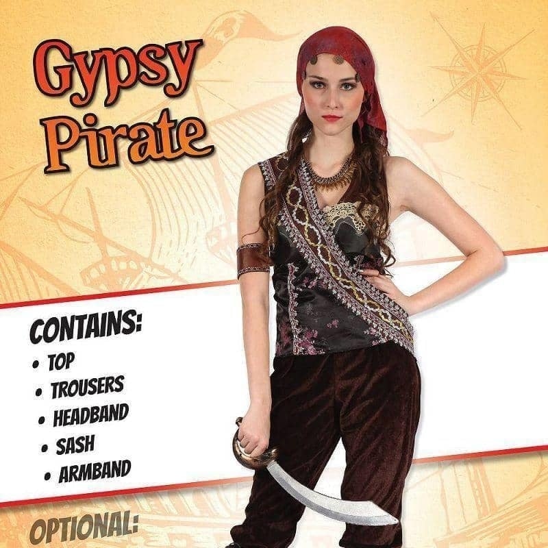 Size Chart Womens Pirate Gypsy Lady Adult Costume Female Halloween