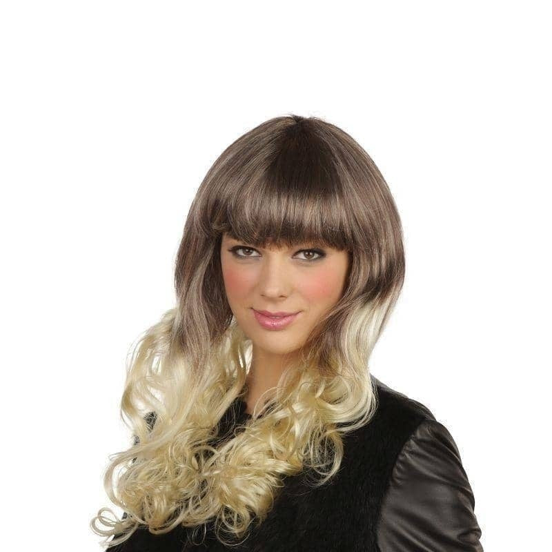 Womens Pop Girl Blonde Brown Wigs Female Halloween Costume 1