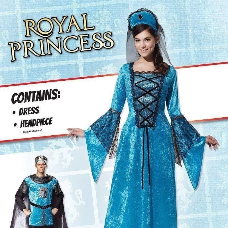 Size Chart Womens Royal Princess Adult Costume Female Uk Size 10 14 Halloween