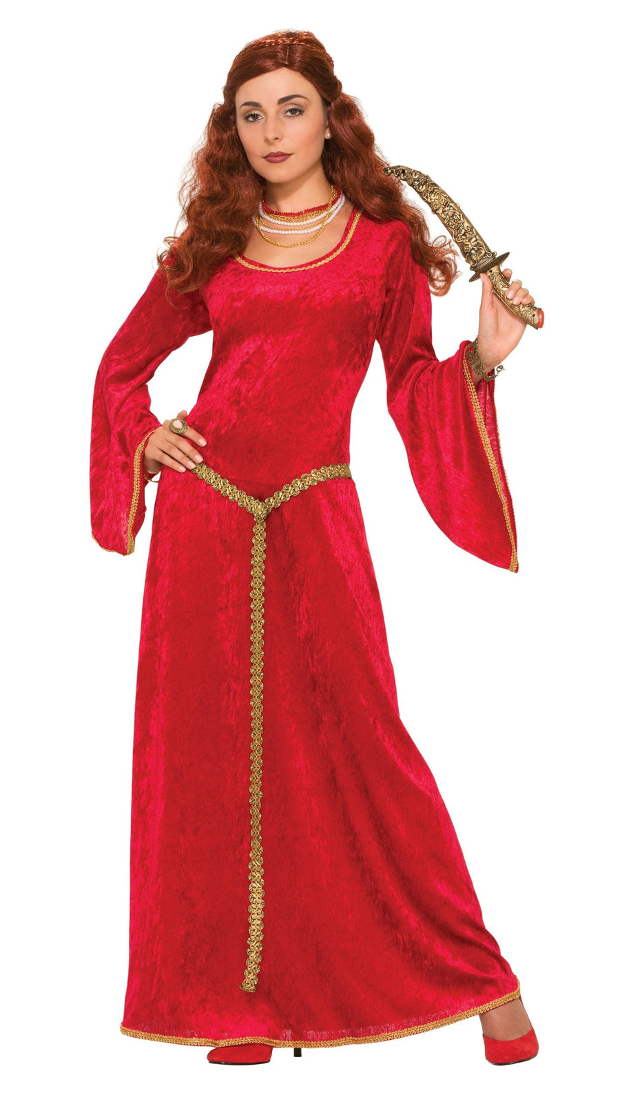 Womens Ruby Sorceress Dress Medieval Adult Costume Female Halloween_1
