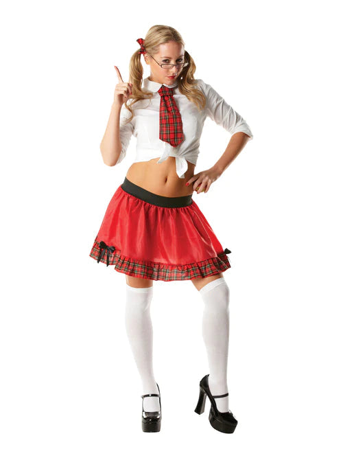 Womens Schoolgirl Tutu Set Red Skirt 2