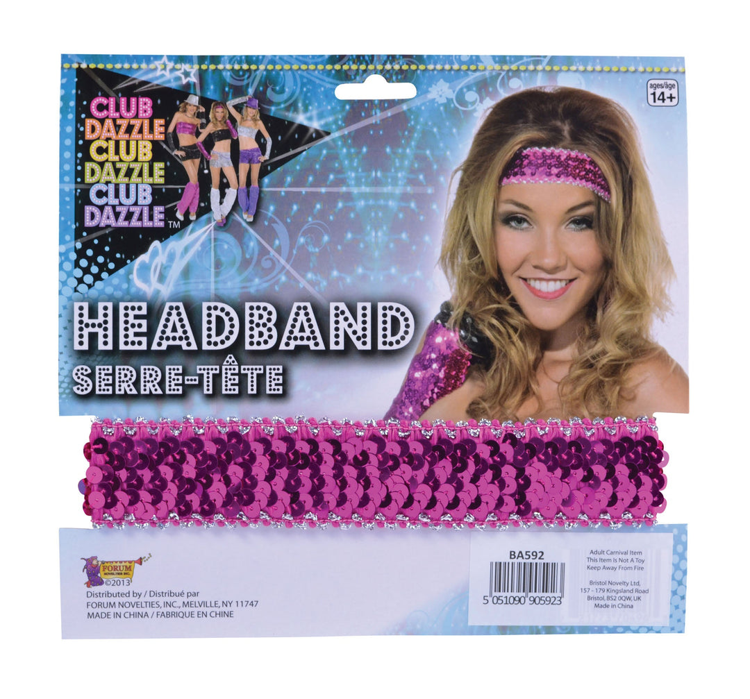 Womens Sequin Headband Pink Costume Accessories Female Halloween_1