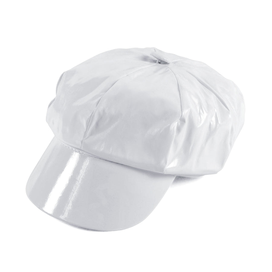 Womens Shiny White PVC Hat Hats Female Halloween Costume_1