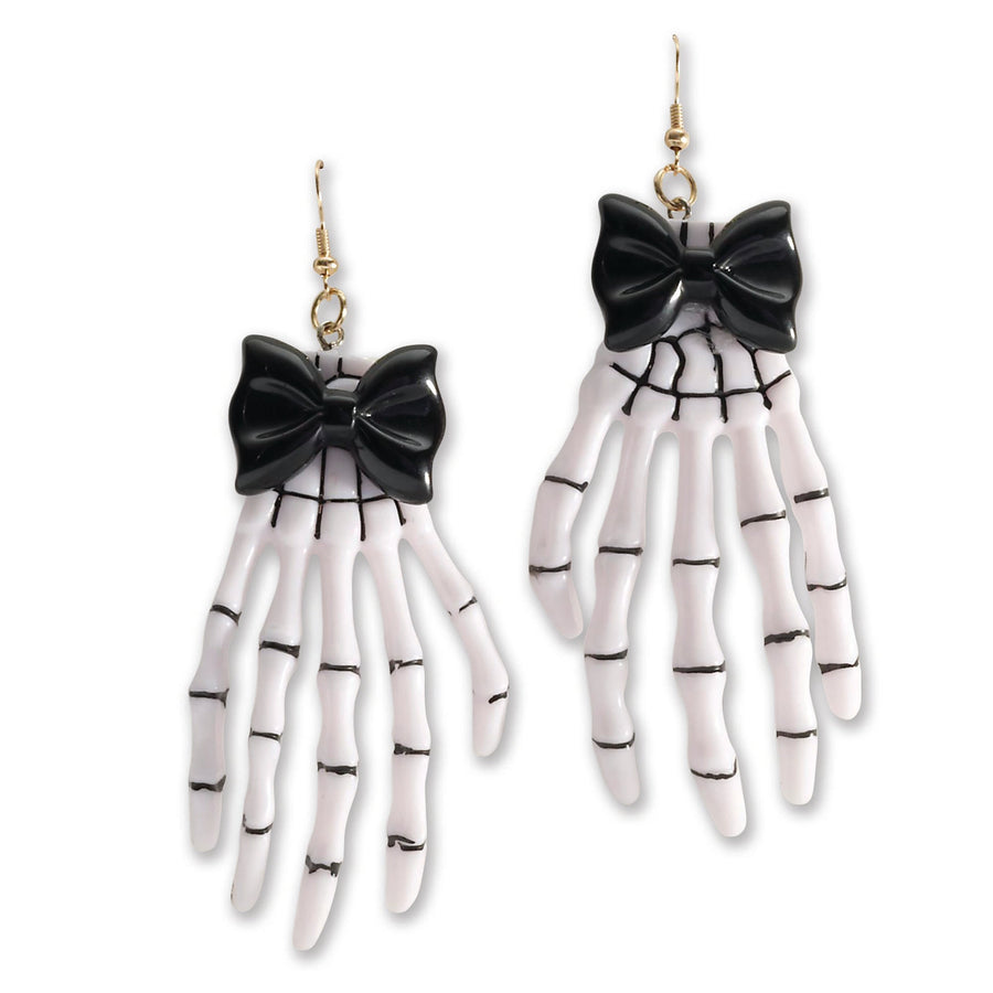 Womens Skeleton Hand Ear Rings Costume Accesories Female Halloween_1