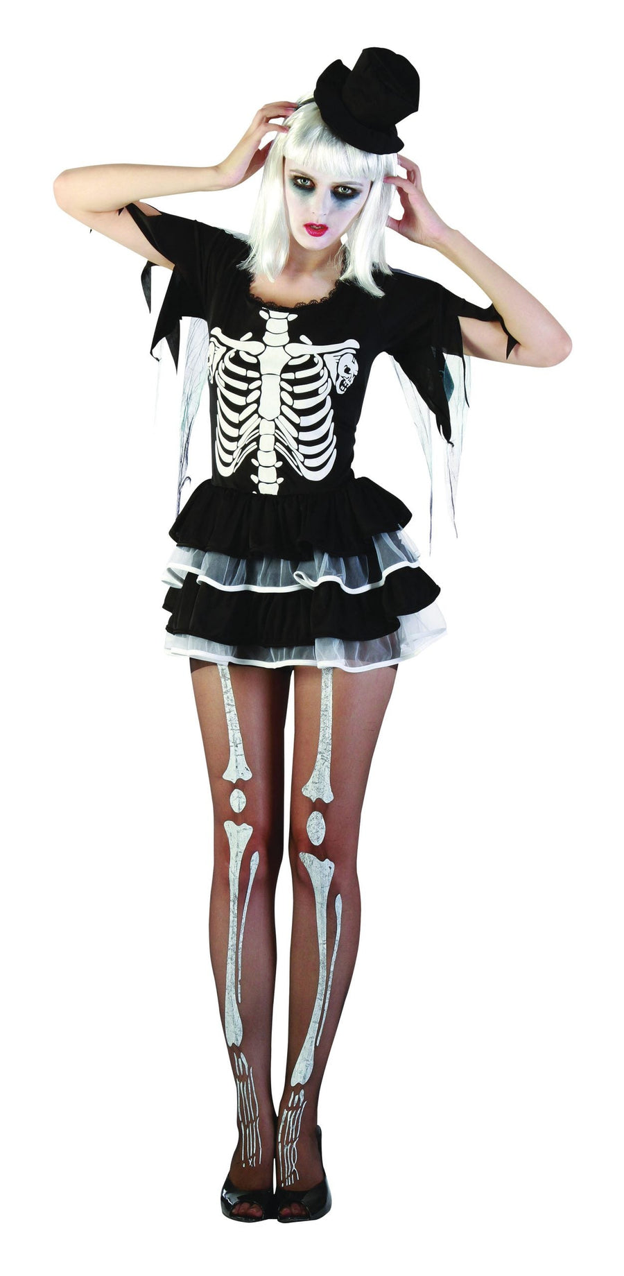 Womens Skeleton Lady Adult Costume Female Halloween_1