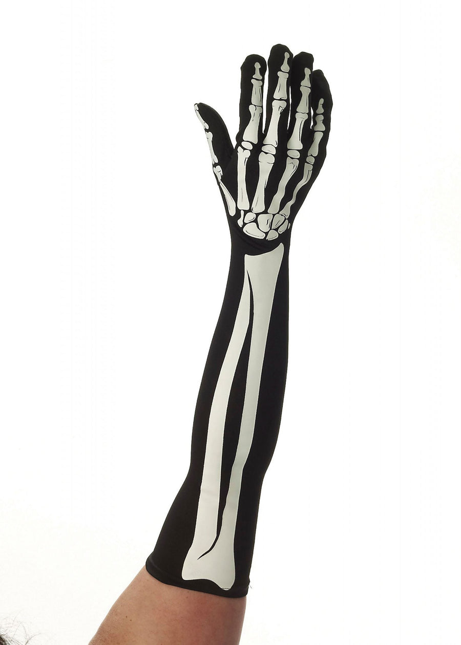Womens Skeleton Long Gloves Costume Accesories Female Halloween_1