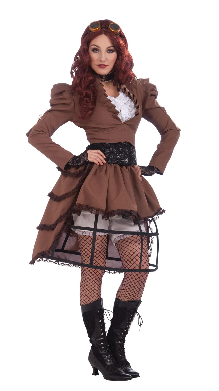 Womens Steampunk Vicky Hoop Skirt Adult Costume Female Uk Size 10 14 Halloween_1