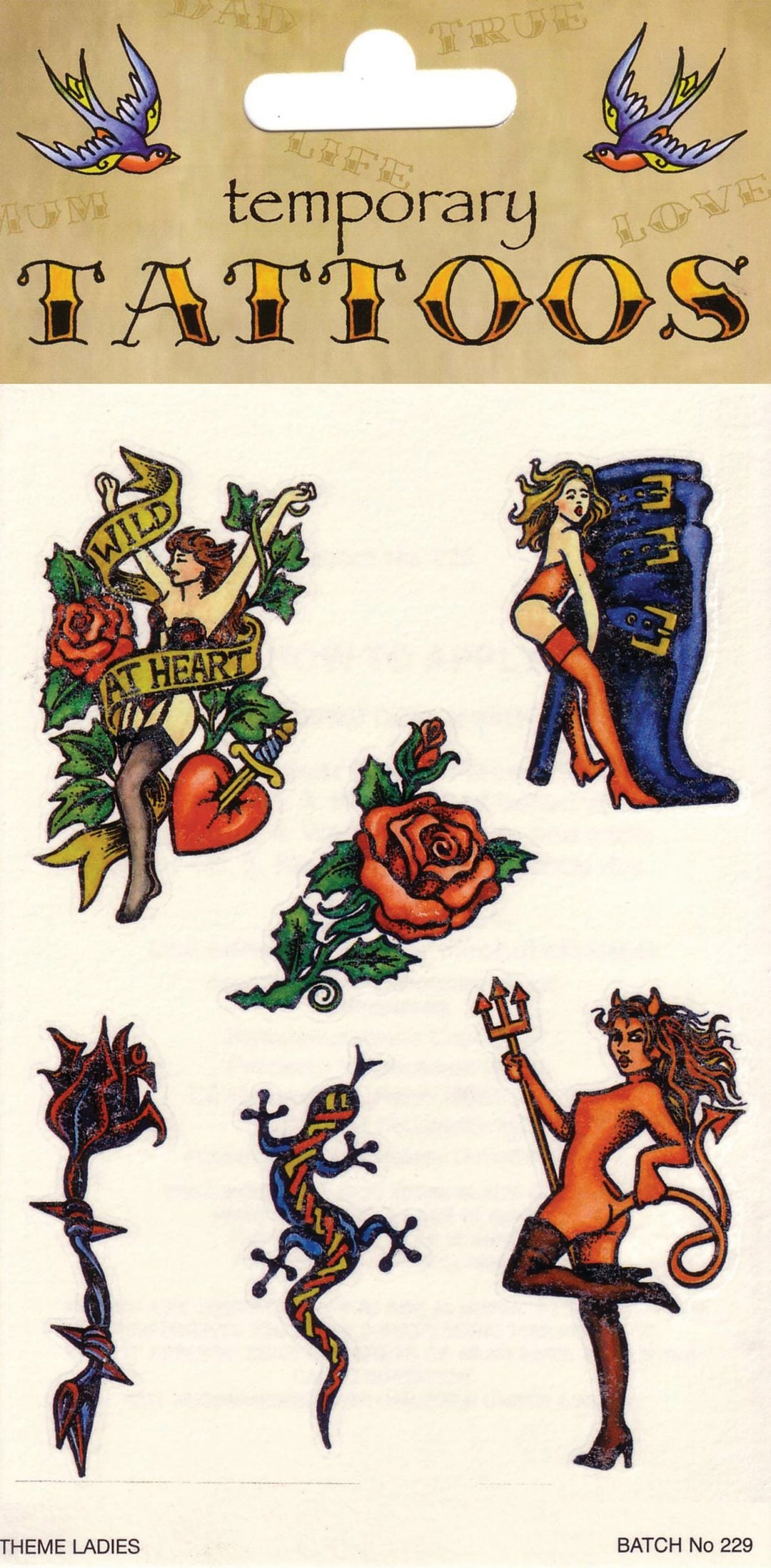 Womens Tattoos Theme Ladies 6 Card General Jokes Female Per Halloween Costume_1