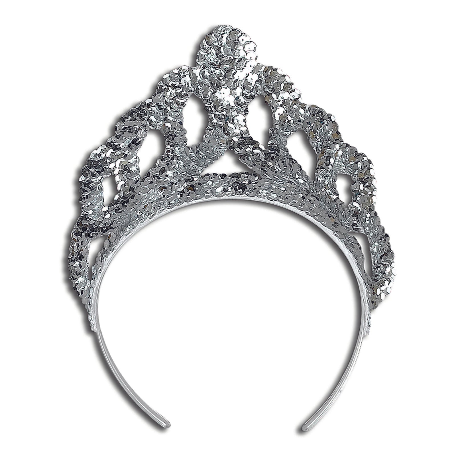 Womens Tiara Sequin Silver Large Costume Accessories Female Halloween 1