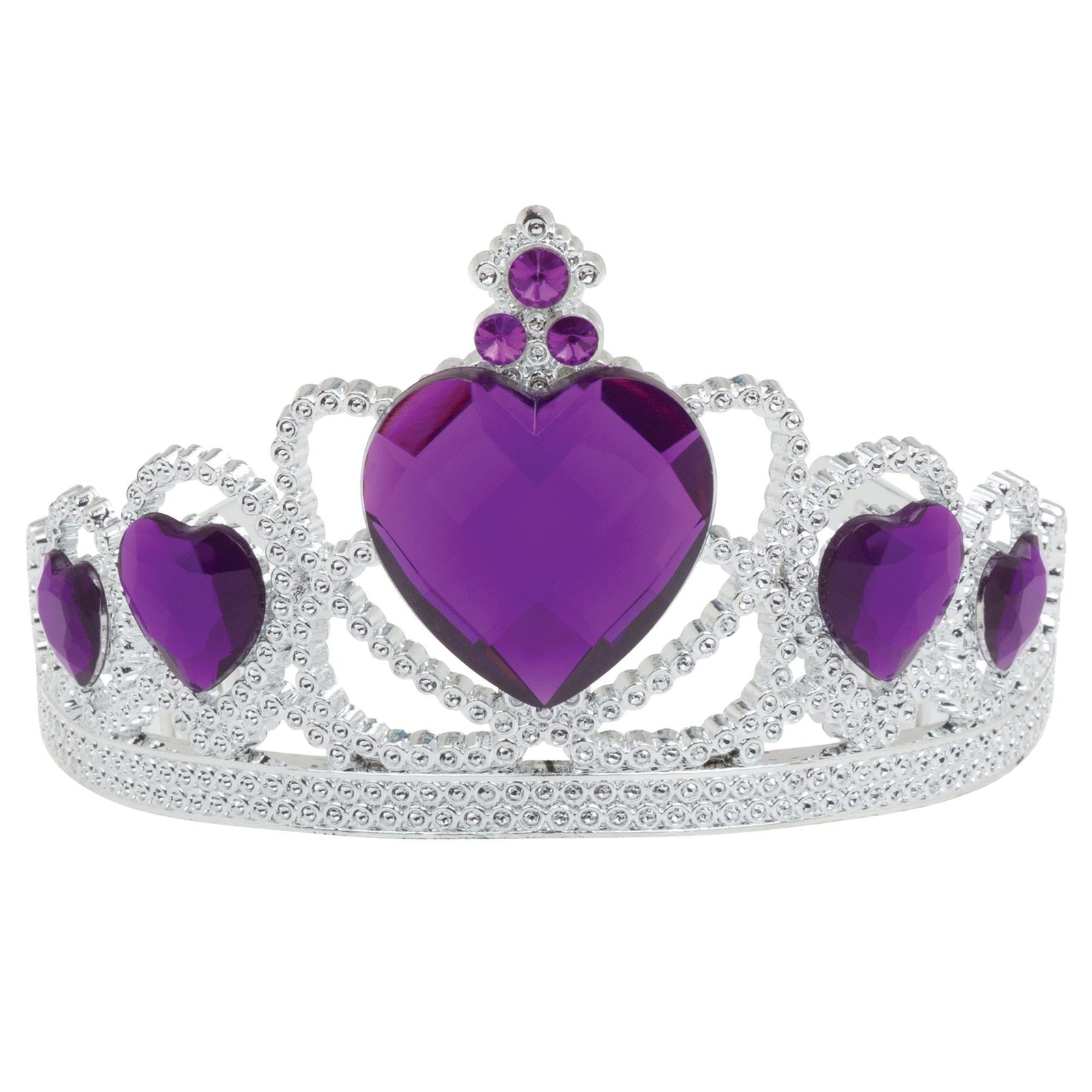 Womens Tiara Silver Plastic + Purple Stone General Accesories Female Halloween Costume 1