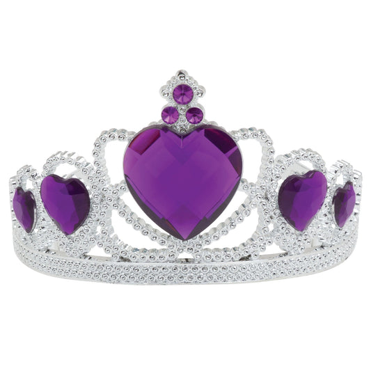 Womens Tiara Silver Plastic + Purple Stone General Accesories Female Halloween Costume 1