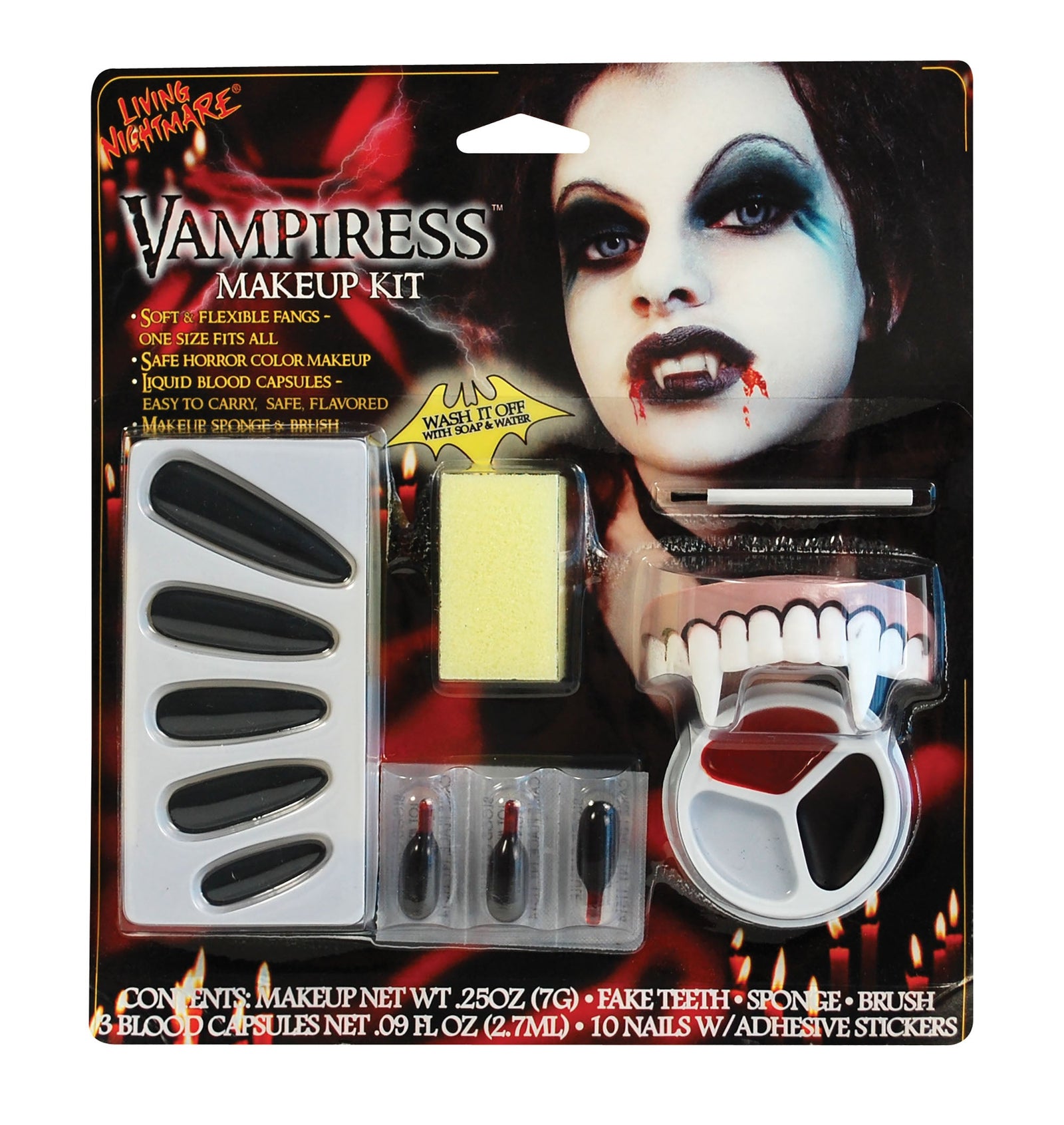 Womens Vampiress Make Up Kit Female Halloween Costume 1