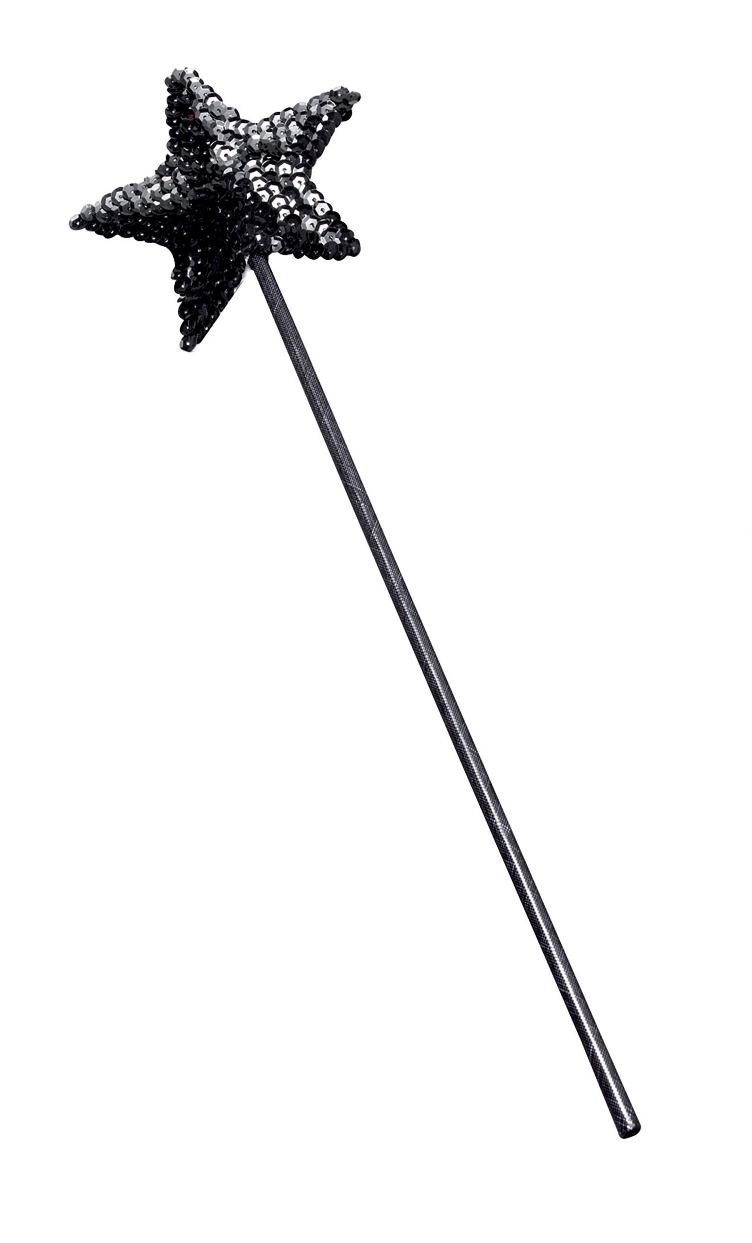 Womens Wand Black Sequin Costume Accessories Female Halloween 1