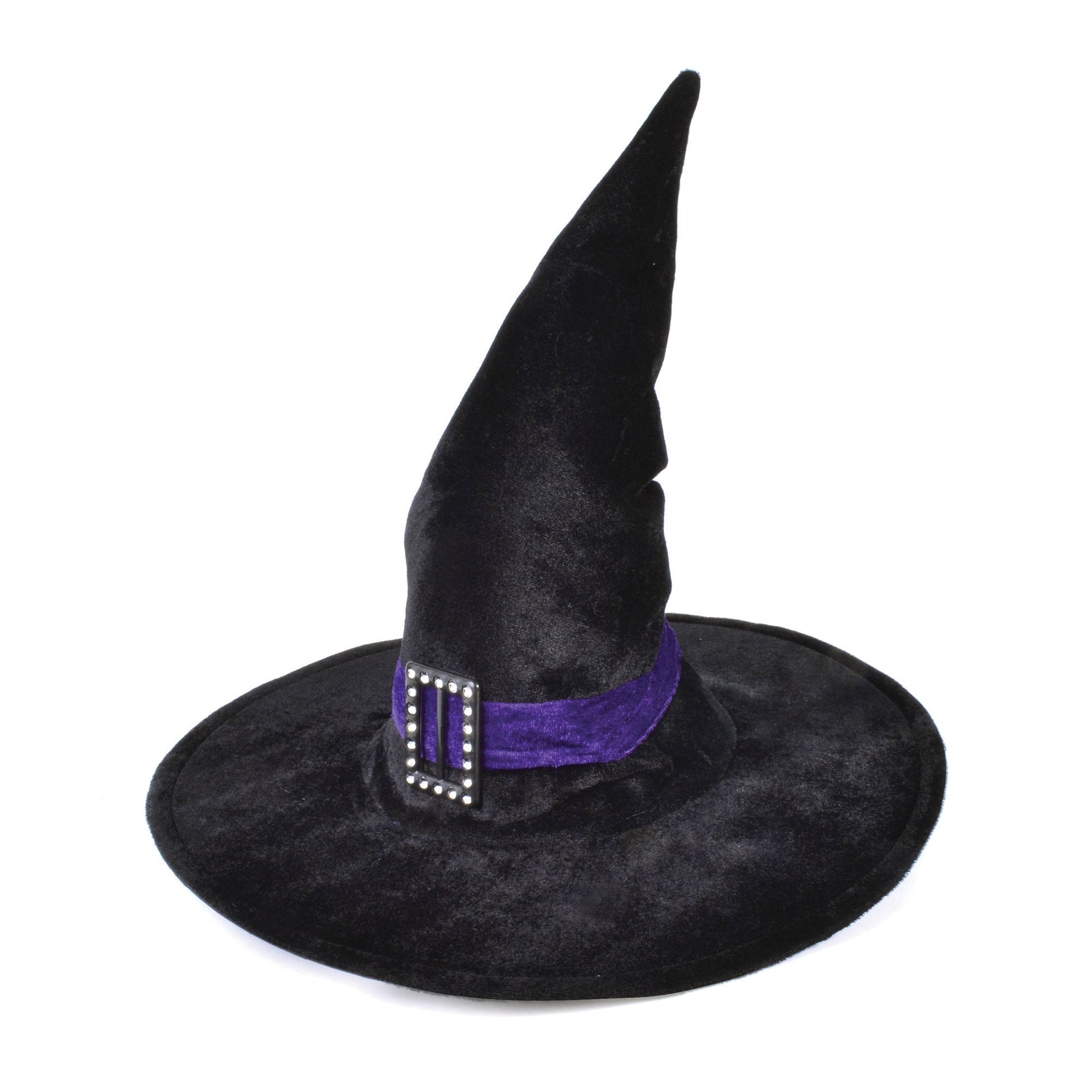 Womens Witch Hat Velvet Belt Buckle Hats Female Halloween Costume 1